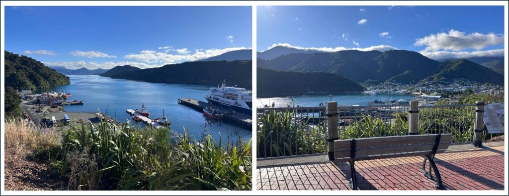 Views of the Queen Charlotte Sound and Picton township from the Picton Scenic overlook